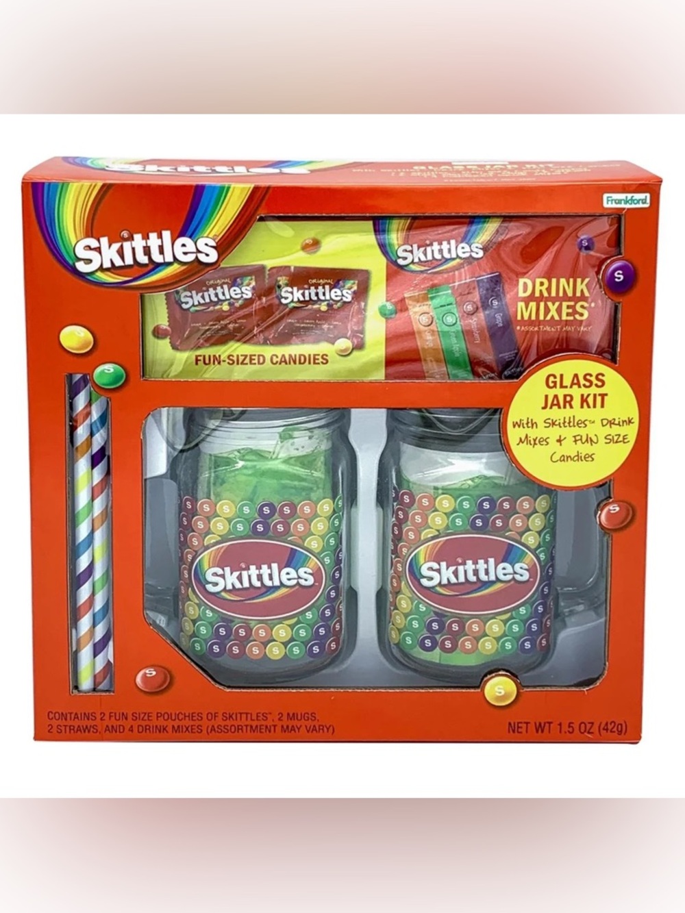 Skittles Mason Jar Set – 2-Pack